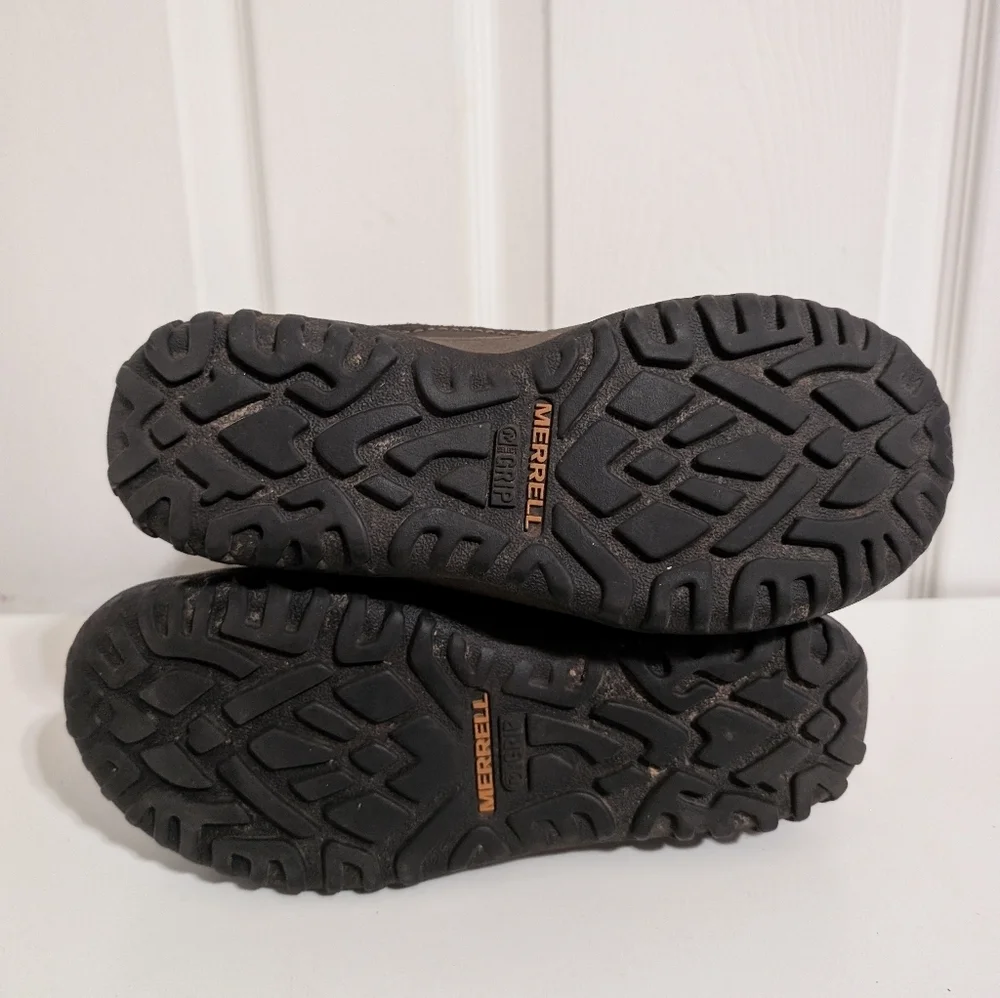 Merrell Women's Decora Chant Brown Sugar Leather Zip Waterproof Boots Size 8